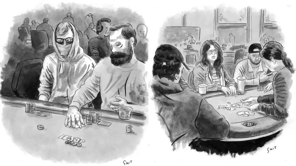 Cartoonist falls in love with poker during the WSOP and creates beautiful illustrations