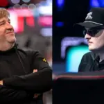 Chris Moneymaker advises Lucas Jumalon before the WSOP 2026 Main Event final table